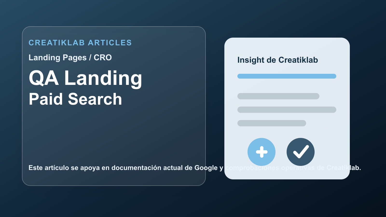 Insight de Creatiklab: QA Landing - Paid Search
