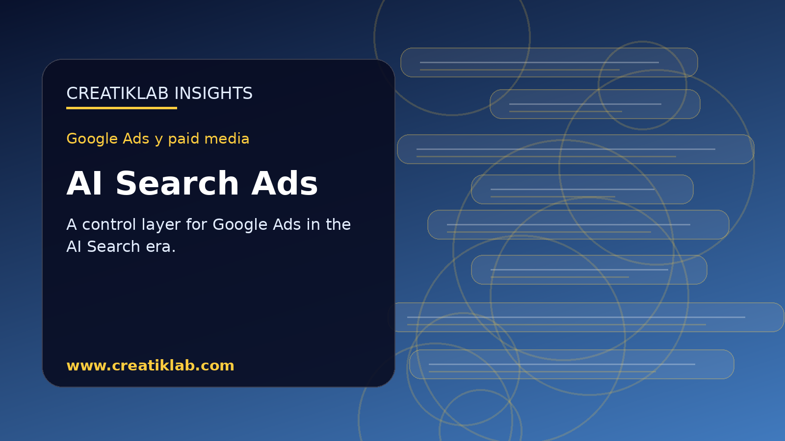 Creatiklab visual about AI Search Ads and Google Ads control after Google Marketing Live 2026