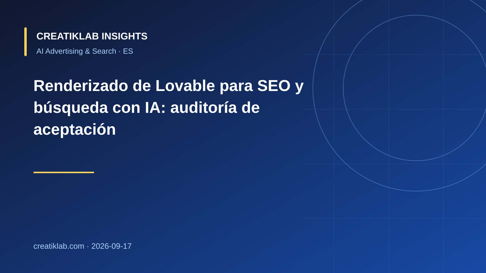 Auditoría técnica del renderizado de Lovable para SEO y búsqueda con IA