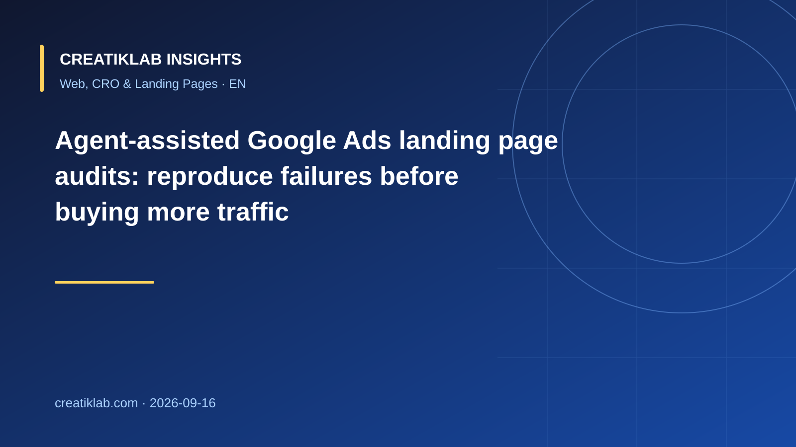 Specialist reviewing a Google Ads landing page incident with Chrome DevTools, browser traces and an AI coding agent
