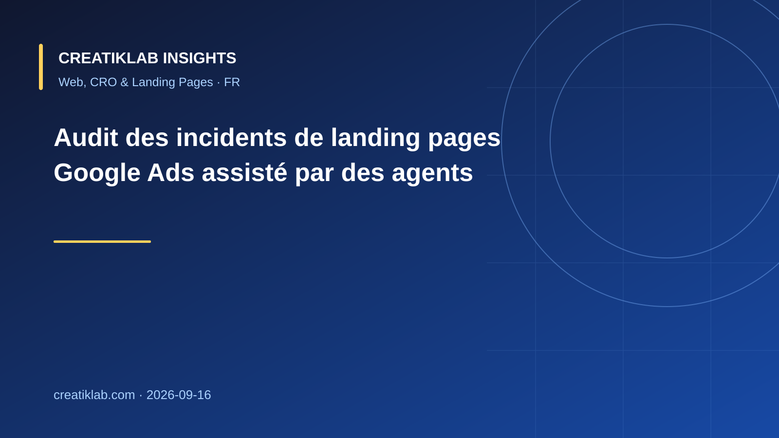 Spécialiste analysant un incident de landing page Google Ads avec Chrome DevTools, des traces et un agent IA